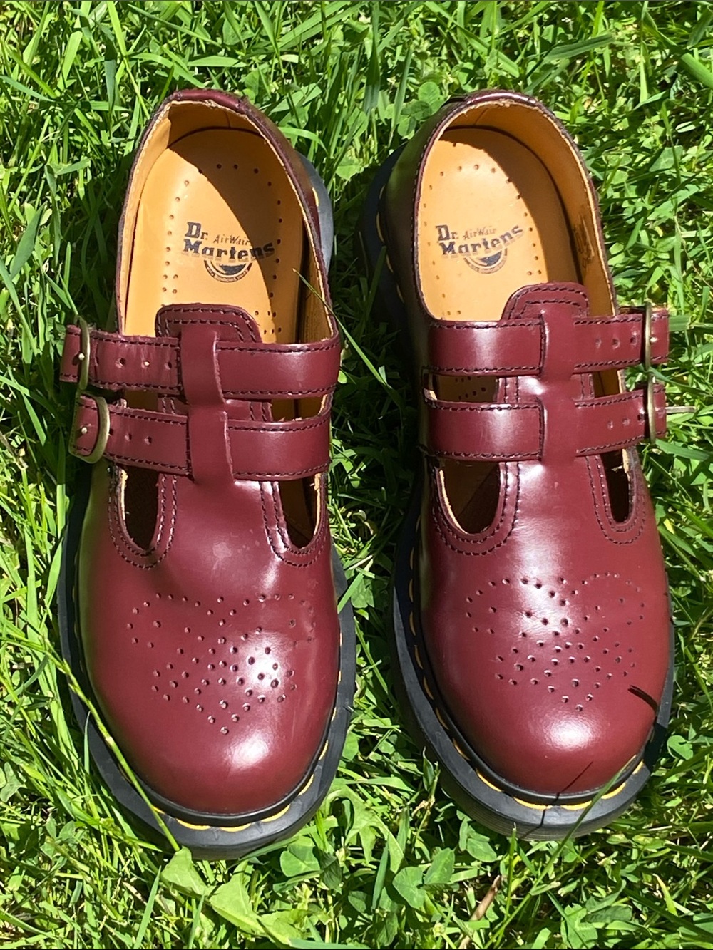 Dr. Martens Cherry Red/Oxblood Leather 20159 Mary Jane Shoes Women's Size 7
